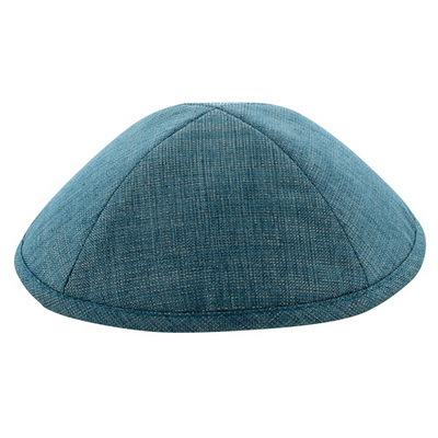כיפה בד גוון כחול מנצנץ 19 ס"מ