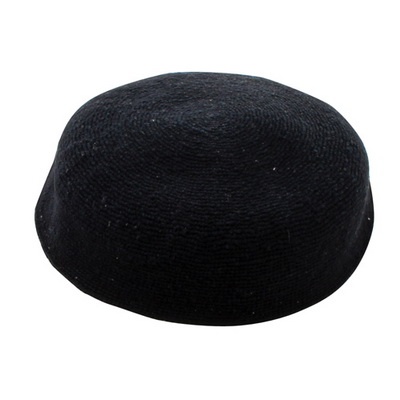 כיפה ד.מ.צ 22 ס"מ שחור חלק