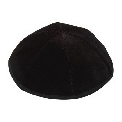 * כיפה קטיפה פלוש 6 חלקים גודל 8 24 ס"מ עם סרט