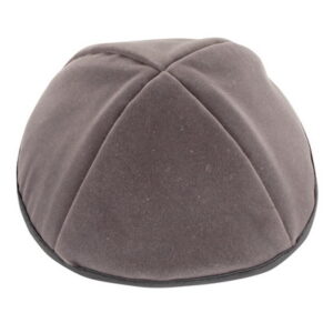 * כיפה פלוש גודל 5 21 ס"מ אפור קטיפה מבריקה 4 חלקים