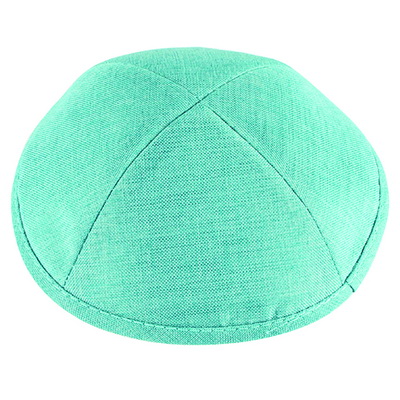 כיפה בד פישתן טורקיז 17 ס"מ שטוח