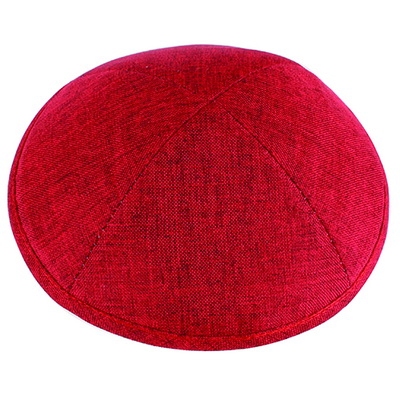 כיפה בד פישתן אדום 19 ס"מ קמור