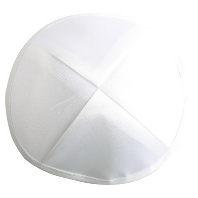 כיפה סטן לבנה 15 ס"מ