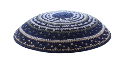 כיפה 15  ס"מ כחול כהה סגול ירוק חום סביב