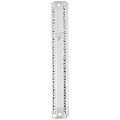 מזוזה פלסטיק 12 ס"מ שקוף שרשראות פקק גומי