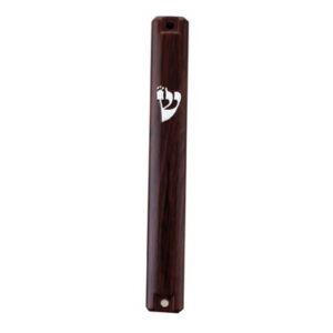 מזוזה פלסטיק 10 ס"מ צבועה בתלת מימד מטאלי - עץ