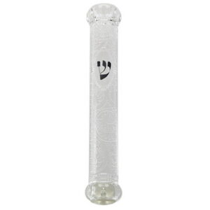  מזוזה כתר פלסטיק שקוף עם עיטורים 12 ס"מ