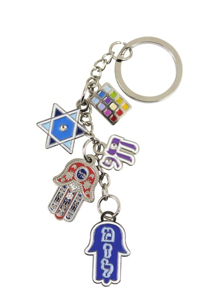  מחזיק מפתחות 5 סמלים 11 ס"מ עברית