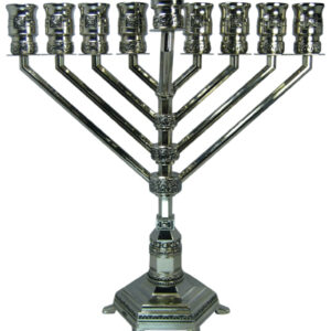 * חנוכית חבד ניקל גודל 25.5 ס"מ