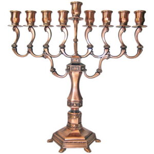חנוכיה "יהלום" צפוי נחושת 28 ס"מ