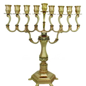 חנוכיה "יהלום" צפוי זהב 35 ס"מ