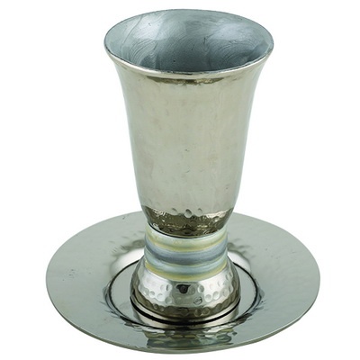 גביע קידוש אלומניום מהודר עם תחתית 12 ס"מ