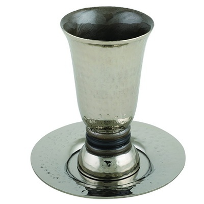 גביע קידוש אלומניום מהודר עם תחתית 12 ס"מ