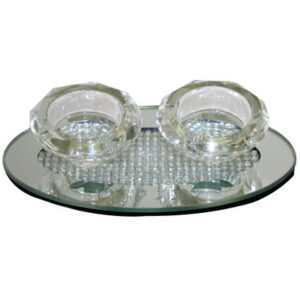 פמוטי קריסטל עם אבנים 16x8 ס"מ