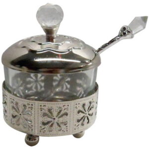 כלי לדבש פיליגרין "עיטורים" גימור כסף 10 ס"מ