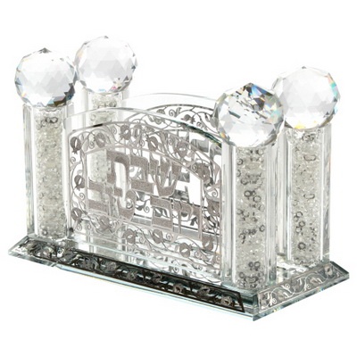 מפיון קריסטל מהודר עם פלקטה "רימונים" 10x15 ס"מ