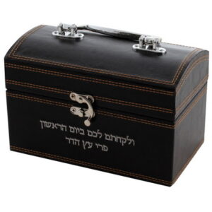 קופסא לאתרוג דמוי עור עם רקמה 12x18.5 ס"מ