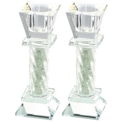 זוג פמוטי קריסטל מהודרים "אבנים" 11 ס"מ