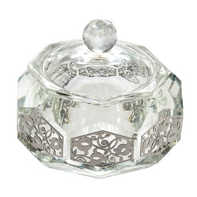 כלי לדבש קריסטל עם פלקטה "רימונים" 7x8 ס"מ