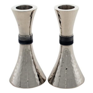  פמוטי אלומניום מרוקע עם שילוב צבעוני 11 ס"מ