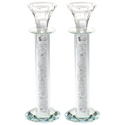 זוג פמוטי קריסטל מהודרים 22 ס"מ