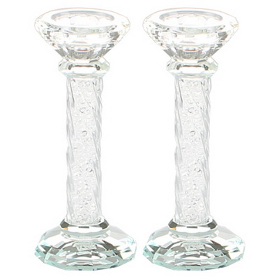 זוג פמוטי קריסטל מהודרים "אבנים" 17 ס"מ