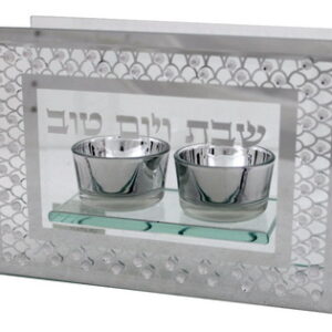 פמוט זכוכית מלבני 24*16 ס"מ