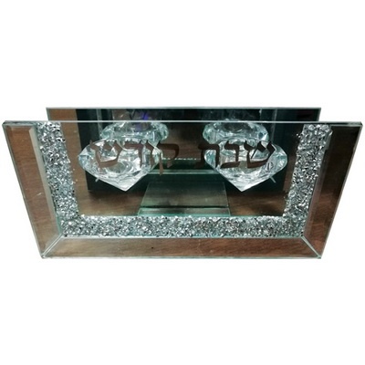 פמוטי קריסטל עם אבנים 22x10 ס"מ