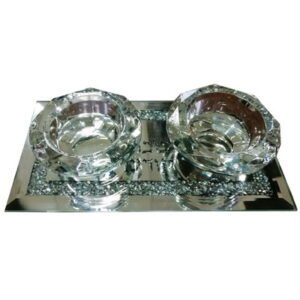 פמוטי קריסטל עם אבנים 17x9 ס"מ