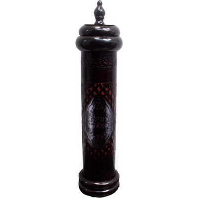 בית מגילה אשכנזי עץ מהגוני  + עור 39 ס"מ