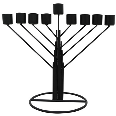 חנוכיית פח חבד שחור 31 ס"מ