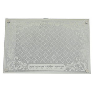  מגש זכוכית לחנוכיה עם מראה ונצנצים 36*25 ס"מ
