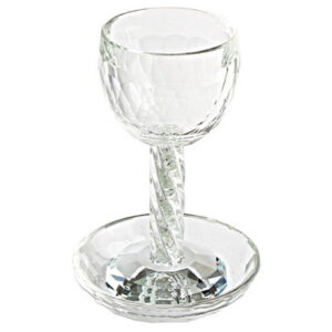 גביע קריסטל מהודר עם אבנים 17 ס"מ