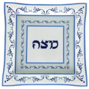 צלחת מצה זכוכית 28 ס"מ עיטורים