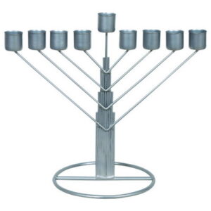 חנוכיית פח חבד כסף 31 ס"מ