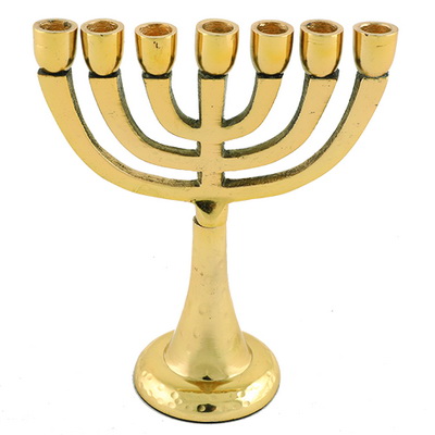 מנורה 7 קנים אלומניום גימור ברס מרוקע 15 ס"מ