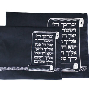  סט טלית תפילין 35*29 קטיפה + רקמה כסף ברכת כוהנים
