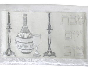  מפת שולחן עם רקמה "בקבוק יין" 350*140 ס"מ