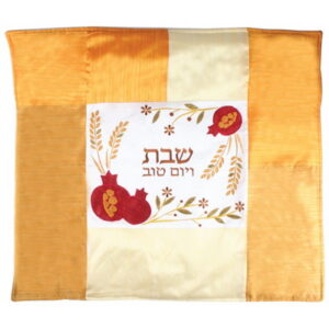 כיסוי פלטה רקמה עם אפליקציה גווני בז' 80x70 ס"מ