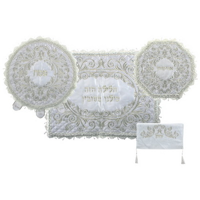 סט פסח מפואר 4 חלקים כיסוי פסח+אפיקומן+כרית הסבה+מגבתסט פסח מפואר 4 חלקים כיסוי פסח+אפיקומן+כרי