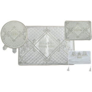 סט פסח מפואר 4 חלקים כיסוי פסח+אפיקומן+כרית הסבה+מגבת