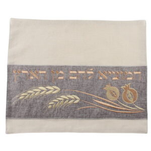  כיסוי חלה פשתן עם אפליקציה 42*52 ס"מ