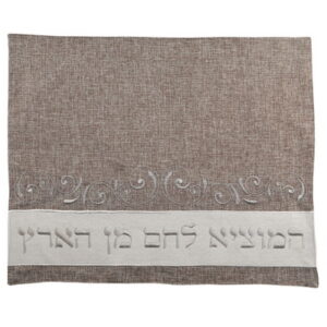 כיסוי חלה פשתן עם אפליקציה 42*52 ס"מ