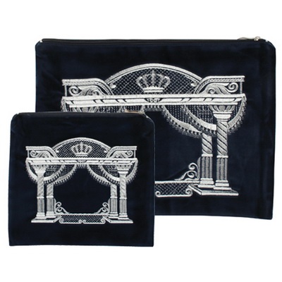 סט טלית תפילין קטיפה גרמנית מהודר 38x29 ס"מ