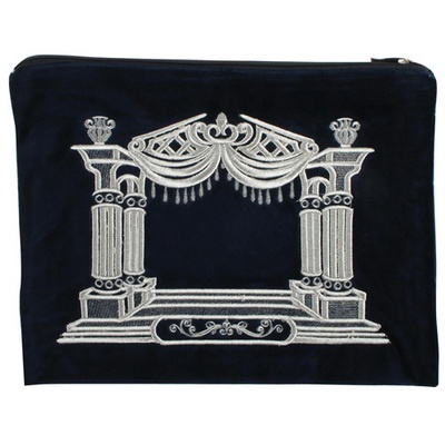 סט טלית תפילין קטיפה גרמנית  שער וילנה 38*31 ס"מ