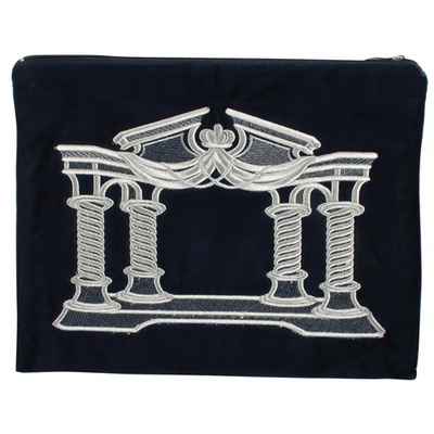 סט טלית תפילין קטיפה גרמנית  שער וילנה 38*31 ס"מ