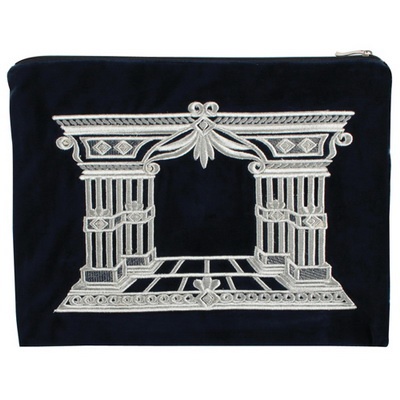 סט טלית תפילין קטיפה גרמנית  שער וילנה 38*31 ס"מ