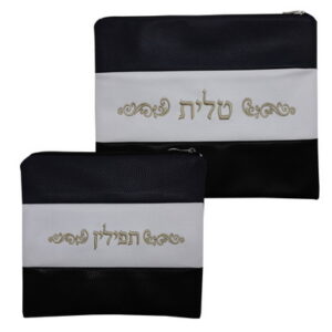 סט טלית תפילין דמוי עור מהודר 30*36 ס"מ