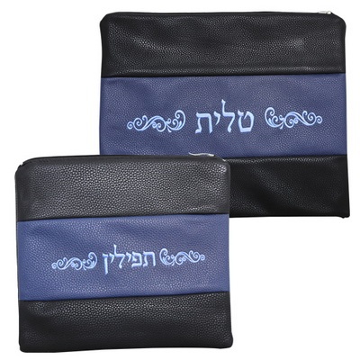 סט טלית תפילין דמוי עור מהודר 30*36 ס"מ