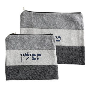 סט טלית בד פשתן עם ריקמה 30*37 ס"מ